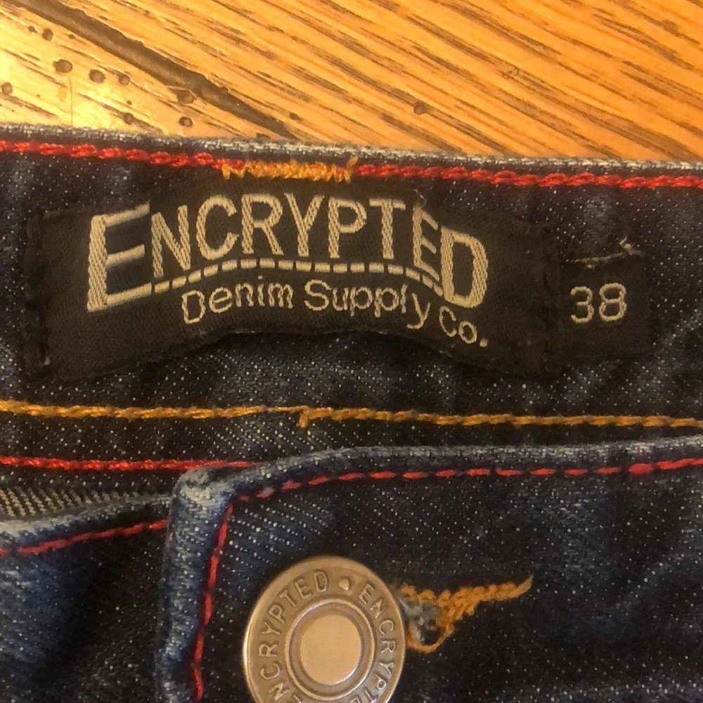 Mens Encrypted Jeans 38 x 31 Denim Distress Bleached - Picture 3 of 15